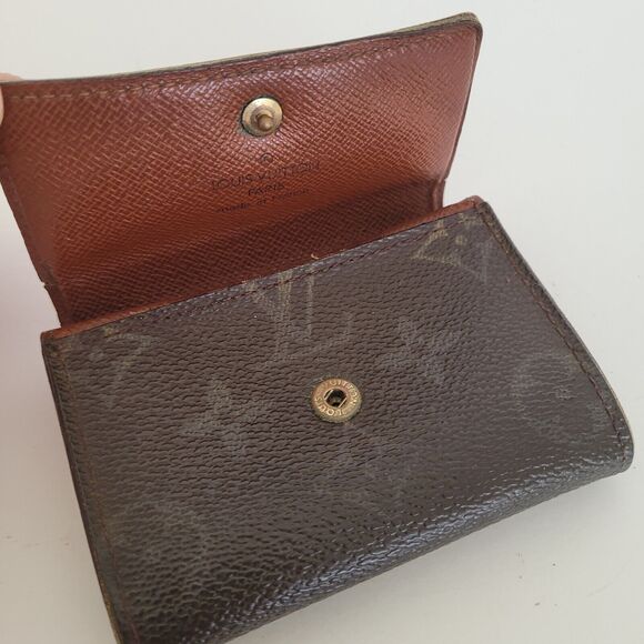 Louis Vuitton LV Micro Brown Folding Monogram Leather Card Wallet Smal Authentic - Picture 3 of 12